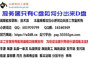 服务器只有C盘如何分出来D盘+视频教程