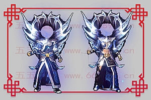 手游 衣服素材 雷霆蓝(带翅膀) 男女衣服+动态内显特效